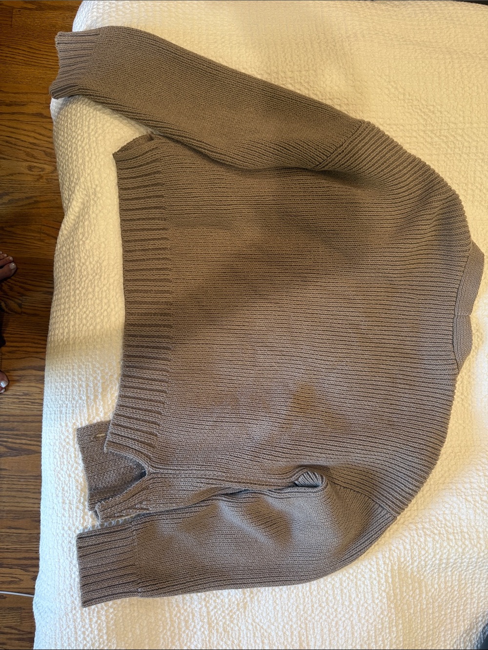 Abercrombie And Fitch Taupe Button-Up Knit Cardigan - Picture 4 of 5